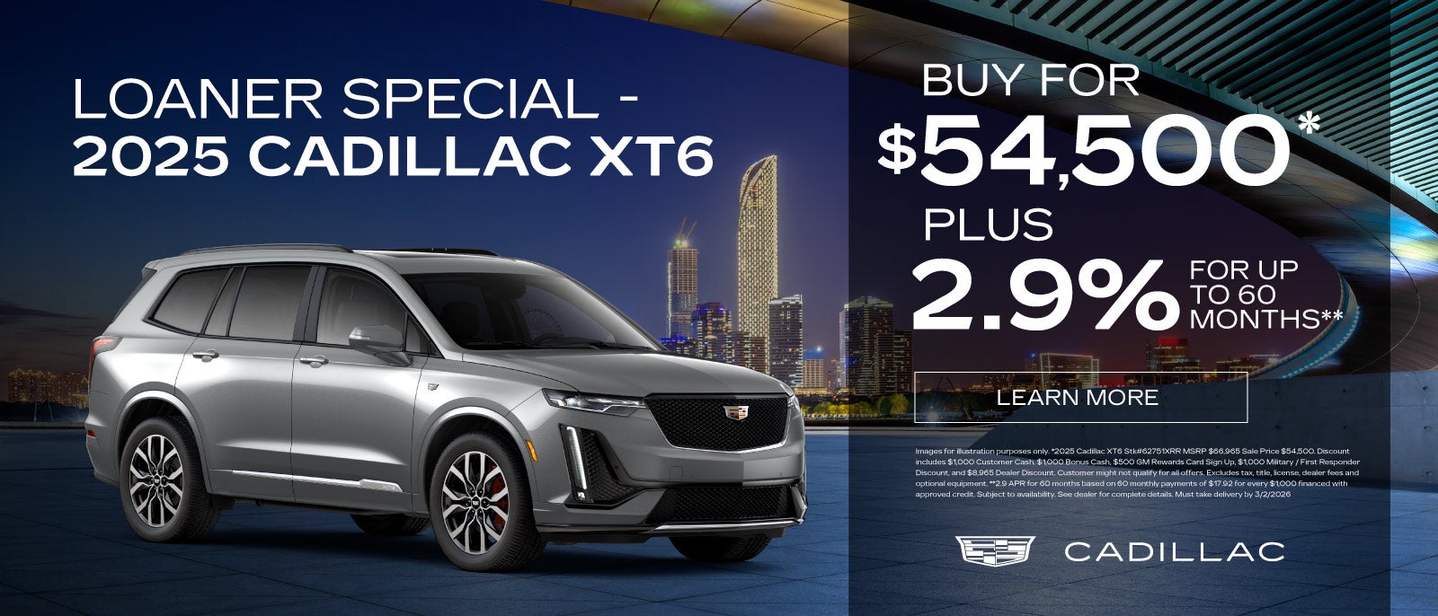 LOANER XT6 FOR SALE OR FINANCE FROM SCOTT CADILLAC