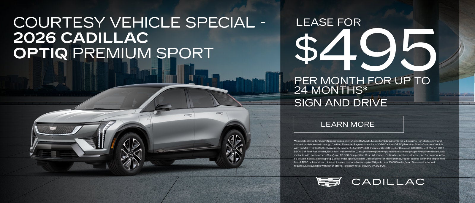 2026 Cadillac OPTIQ Premium Sport - $495 a MO for 24 MOS